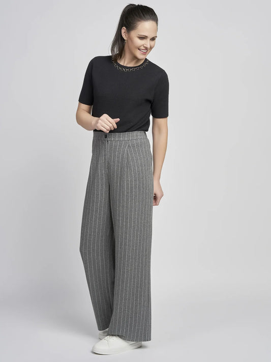 PINNS 697T Grey Stripe Wide Leg