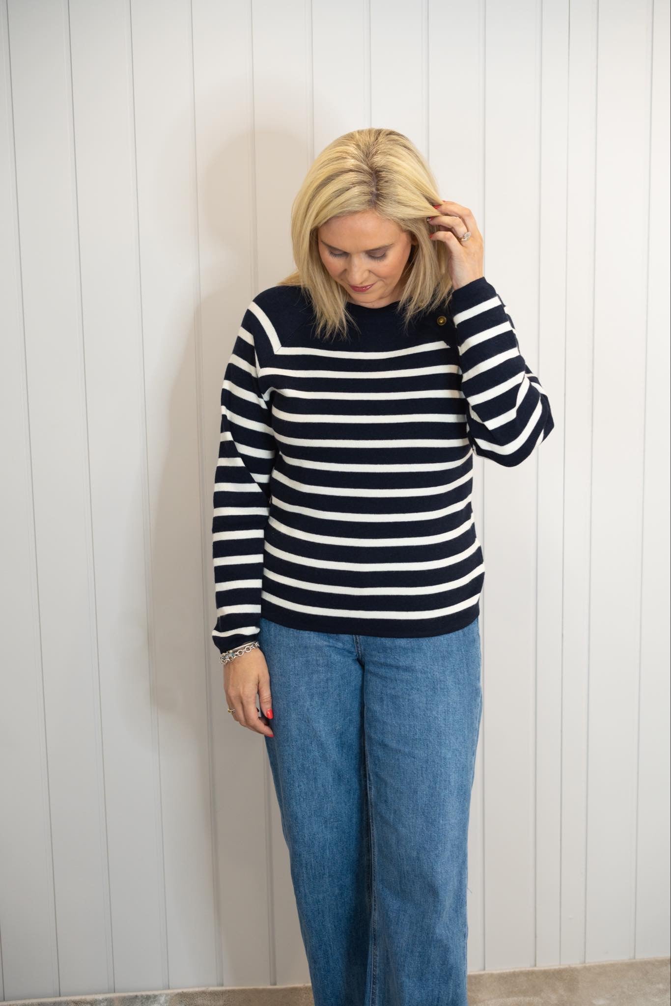 Navy striped jumper