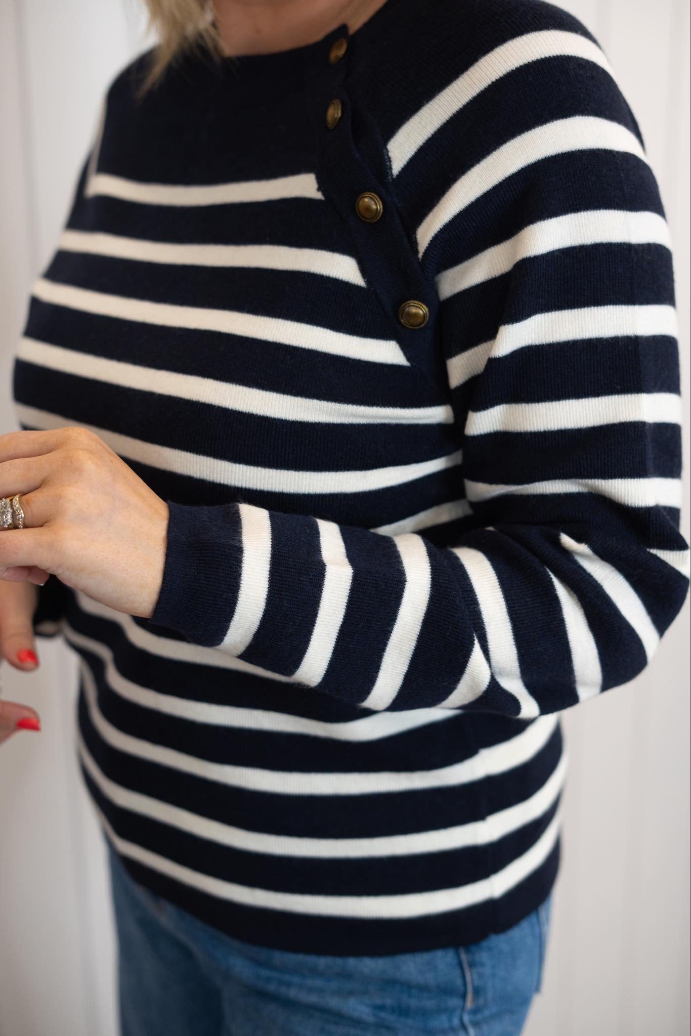 Navy striped jumper