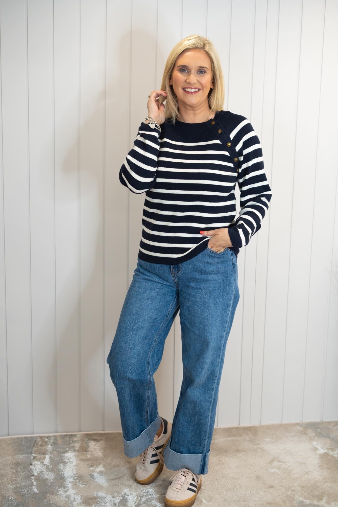 Navy striped jumper