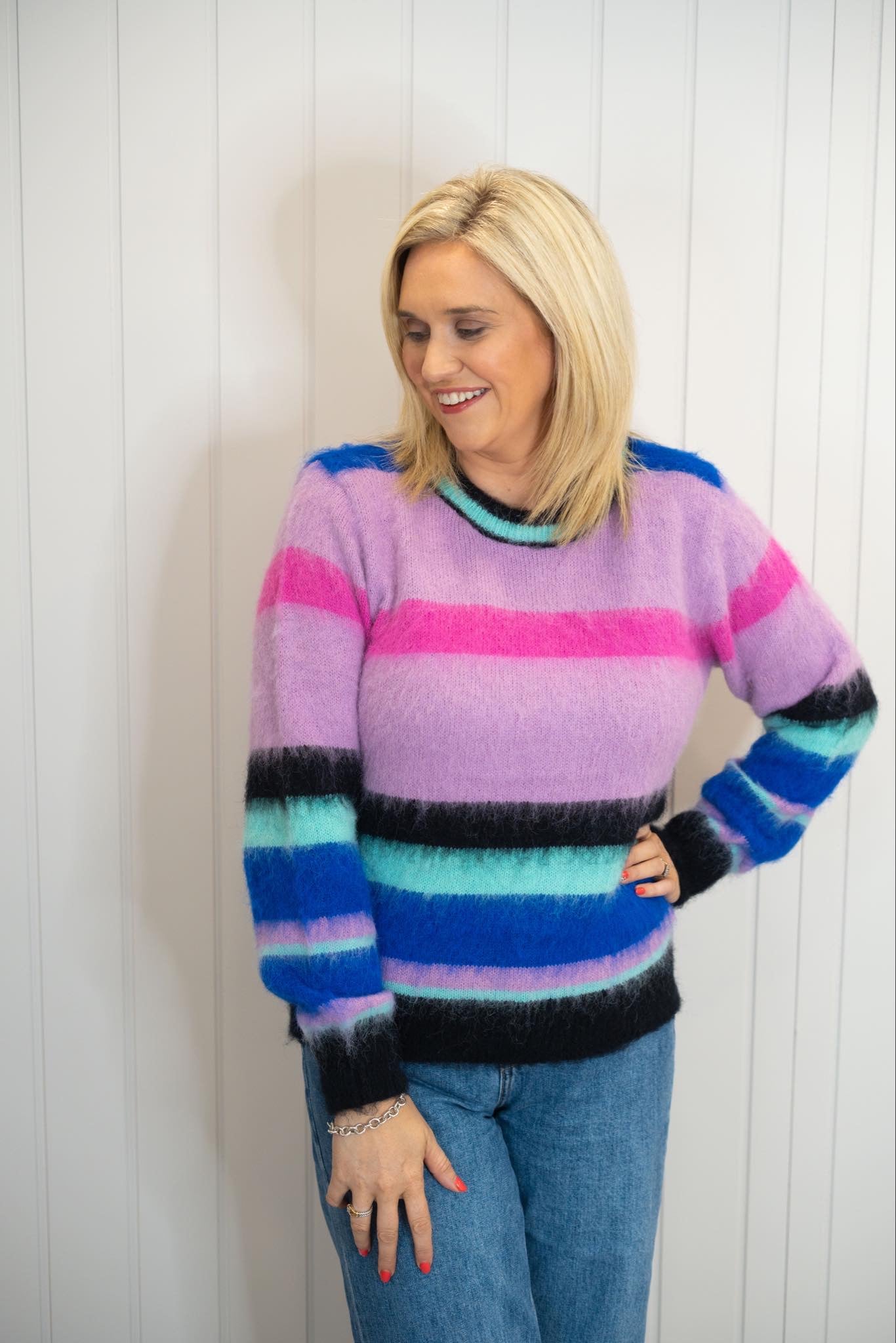 Royal blue knitted jumper