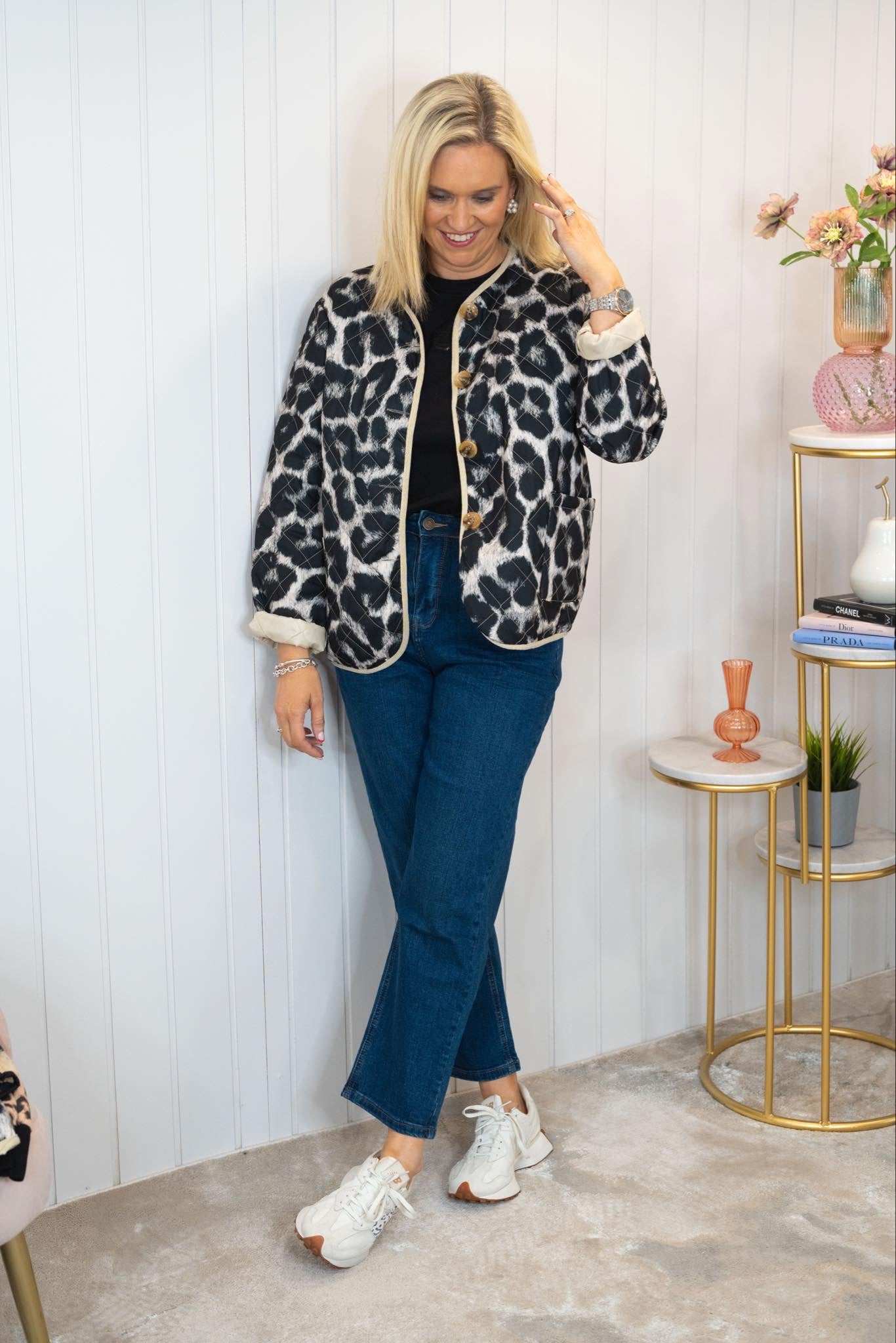 Leopard Print Quilted Jacket