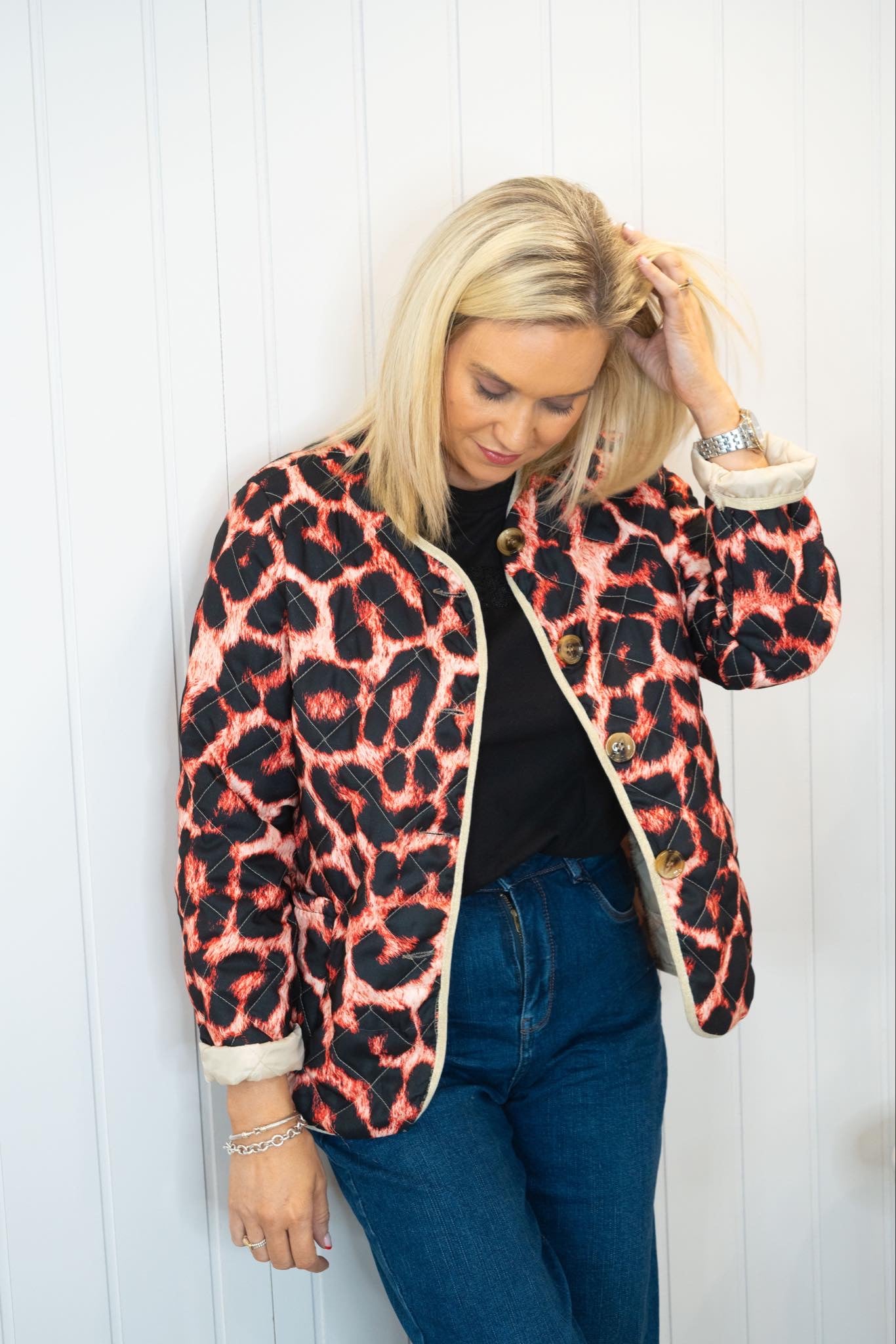 Leopard Print Quilted Jacket