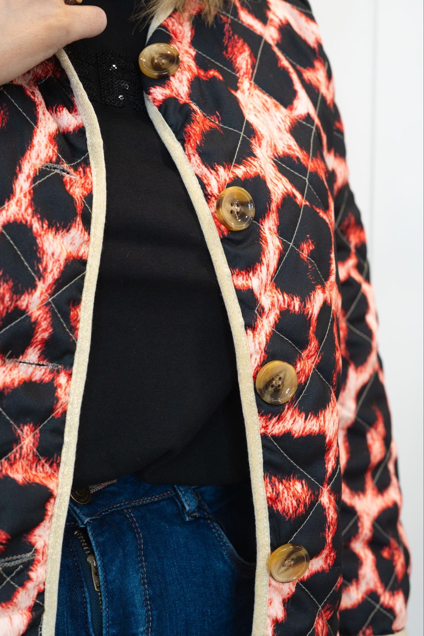 Leopard Print Quilted Jacket