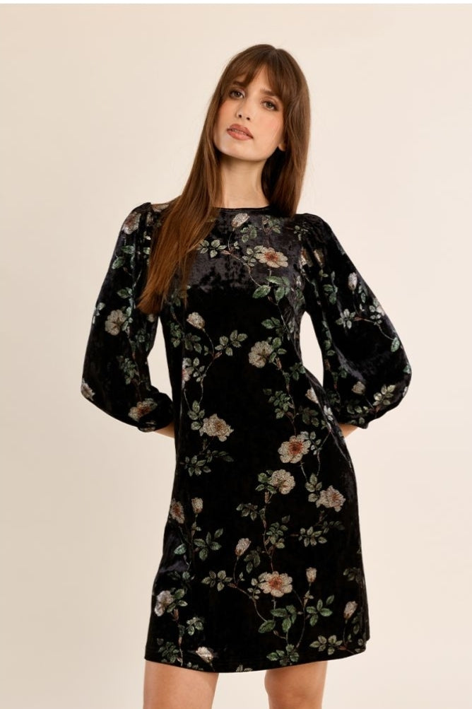 Brown velvet dress