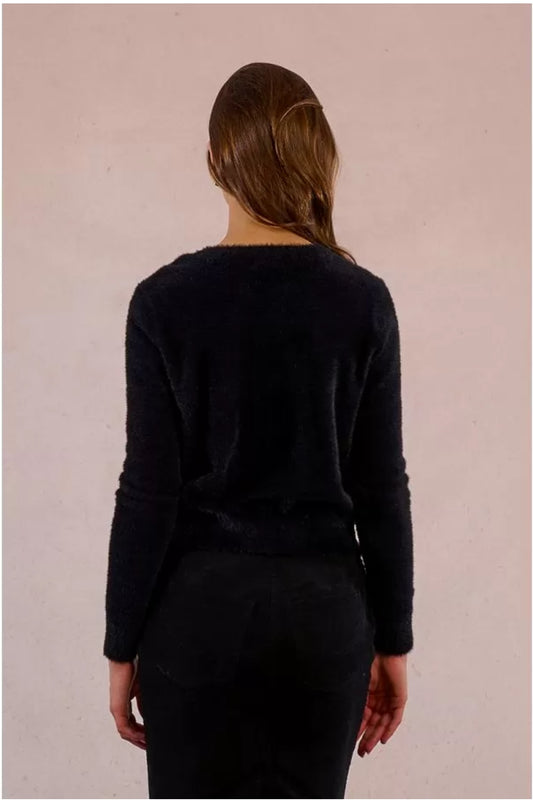 Black Fluffy Cardigan