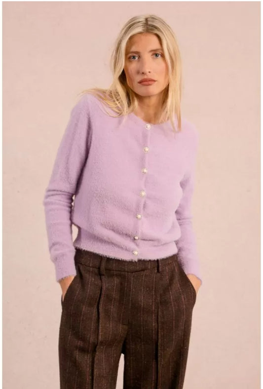 Lilac Fluffy Cardigan