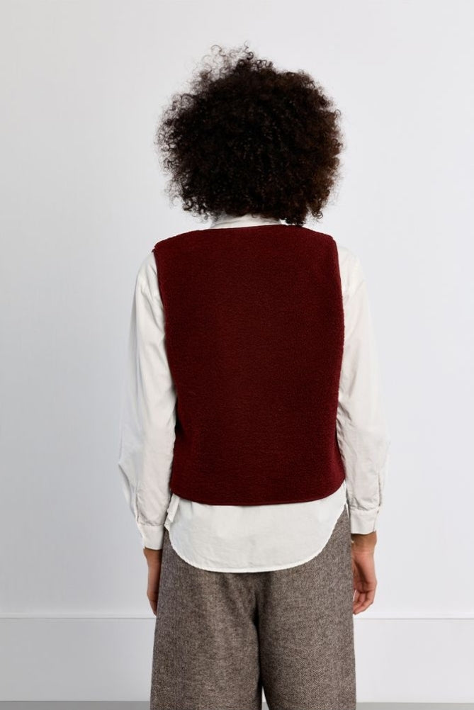 Dark Red sleeveless jacket
