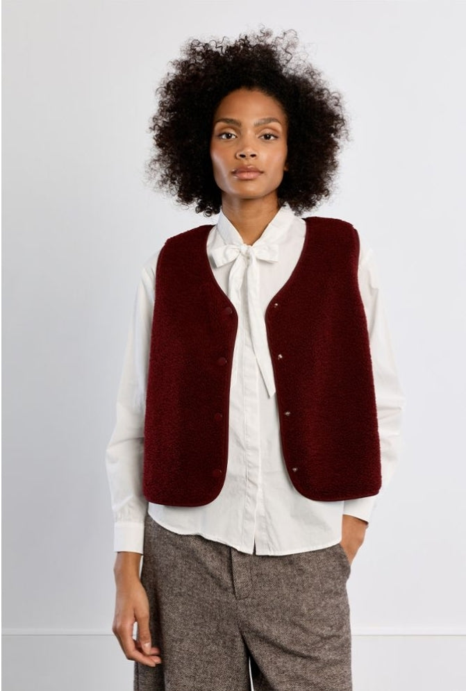 Dark Red sleeveless jacket